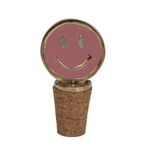 Flessenstopper Messing Smiley Paars - All the Luck in the World-1