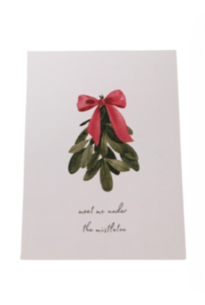 Kerstkaart Mistletoe