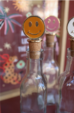 Flessenstopper Messing Smiley Oranje - All The Luck in the World-2