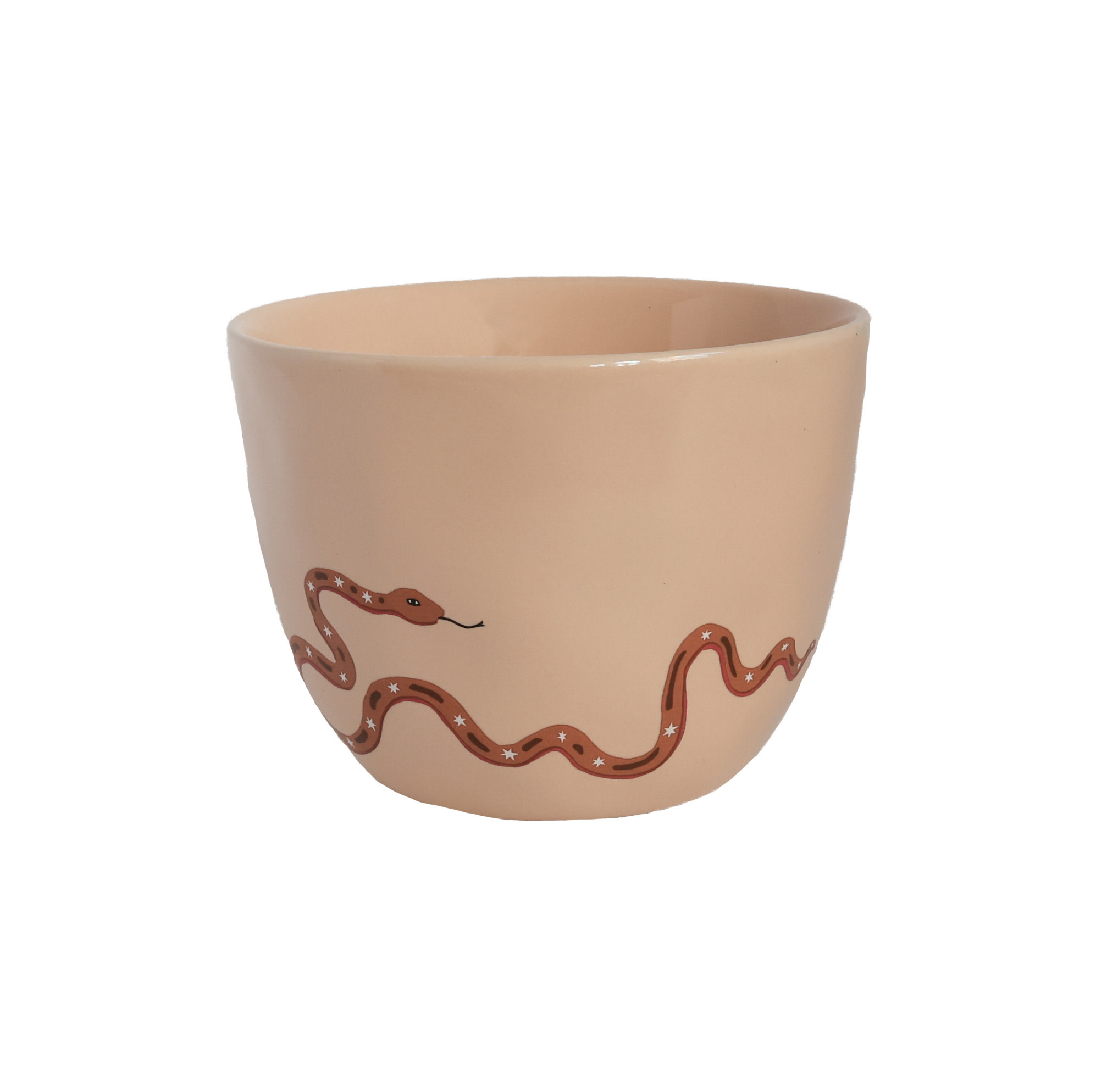Large Sand Colored Mug With Snake - All the Luck in the World-1