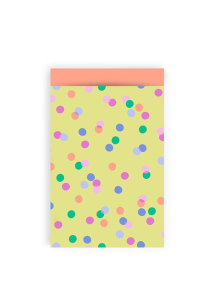 Zakje Vlak 7x13 Confetti Yellow -  Salmon