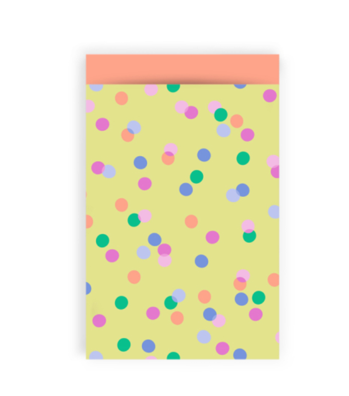 Zakje Vlak 7x13 Confetti Yellow - Salmon-1
