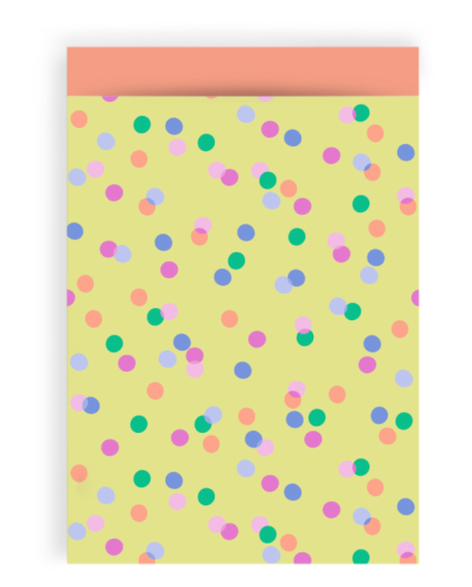 Zakje Vlak Confetti Yellow - Salmon 17x25cm-1