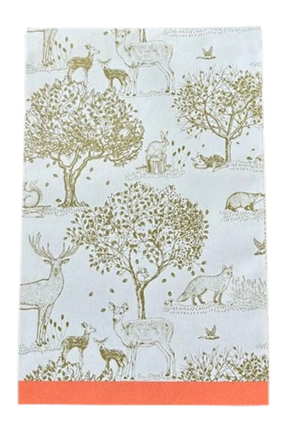 Zakje Vlak Herfstbos Blauw - Koraal 17x25cm