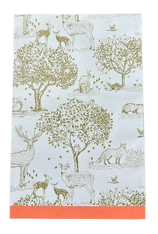 Zakje Vlak Herfstbos Blauw - Koraal 17x25cm-2