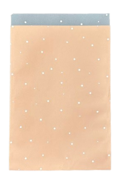 Zakje Vlak Zalm - Grijs Dots 17x25cm