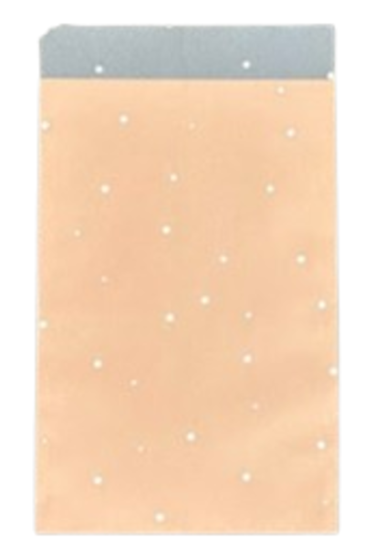 Zakje Vlak Zalm - Grijs Dots 12x19cm