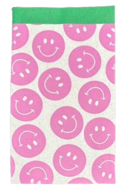 Zakje Vlak Smiley Pink 12x19cm