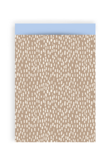 Zakje Vlak Sparkles Taupe - Light Blue - 17 x 25 cm