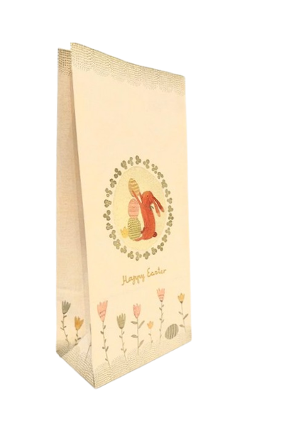 Blokbodemzak Happy Easter Bunny 12x7x26