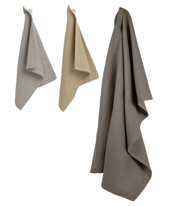 Set Handdoek & 2 Afwasdoekjes - Aardekleuren - The Organic Company-2