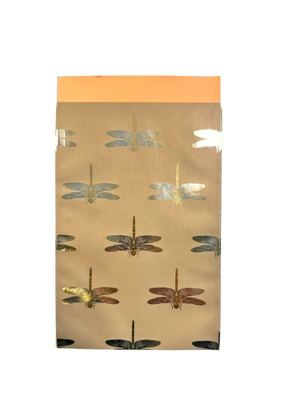 Zakje Vlak Libel Taupe - Zalm 12 x 19cm