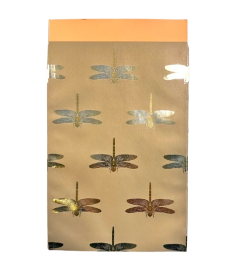 Zakje Vlak Libel Taupe - Zalm 12 x 19cm-1