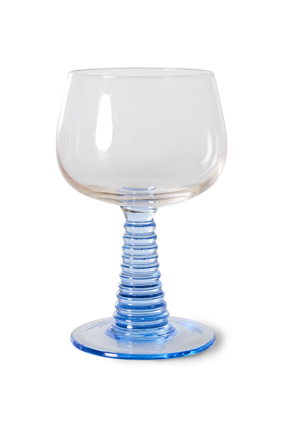 Wijnglas Swirl Blue Hoog