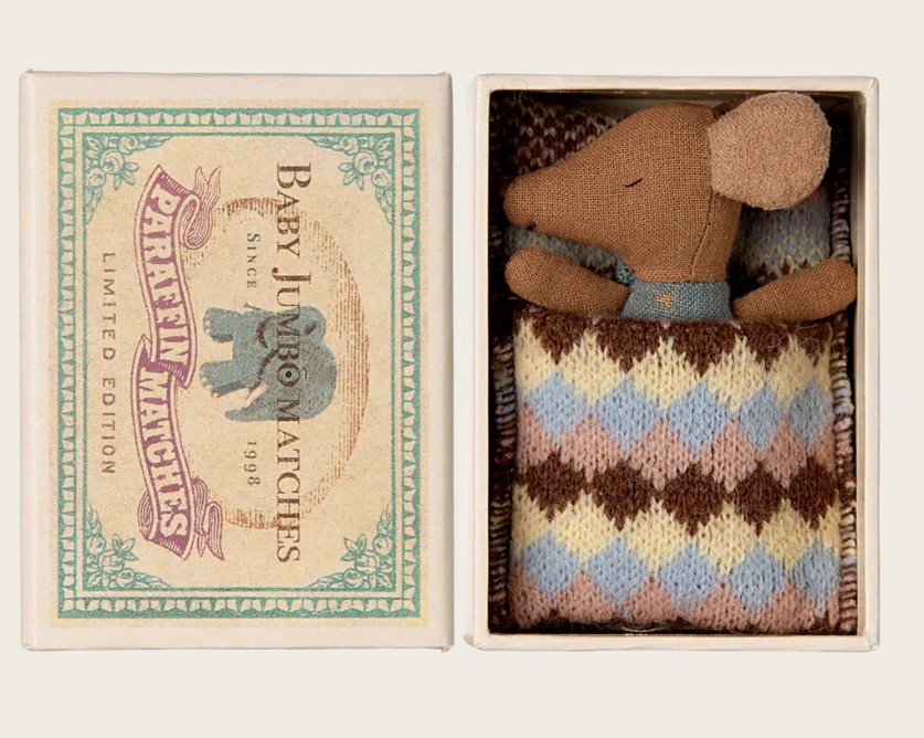 Sleepy Wakey Baby Mouse Blue - Maileg-2