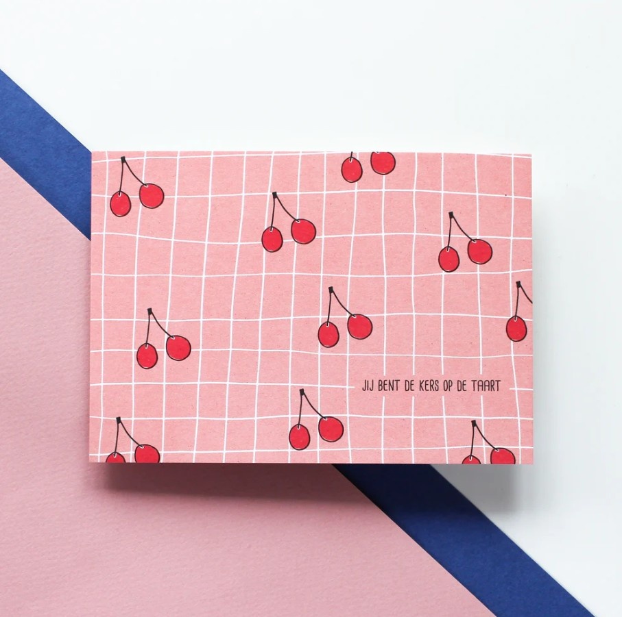 Wenskaart - Jij Bent De Kers Op De Taart - Hello august-2