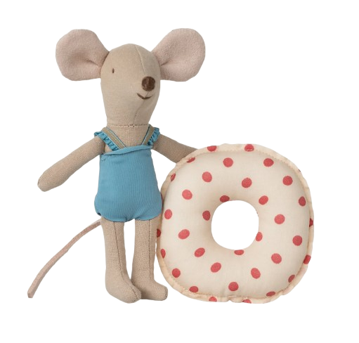 Beach Mouse With Float, Little Sister - Red Dot-1