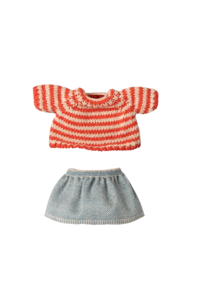 Knitted Sweater And Skirt - Big Sister