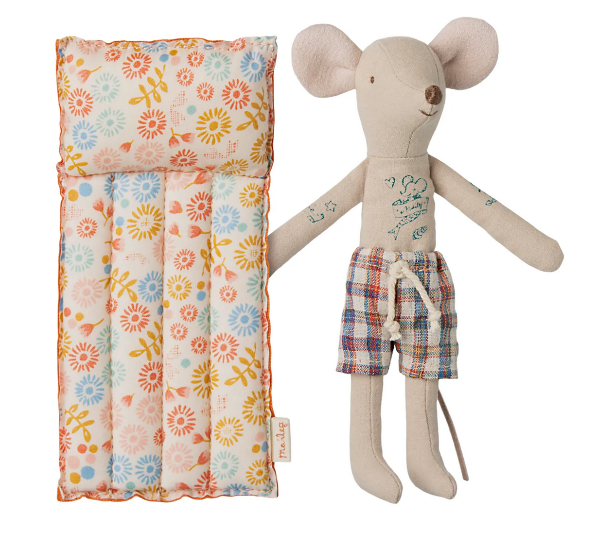 Beach Mouse with Air Mattress, Dad - Flower - Maileg-1