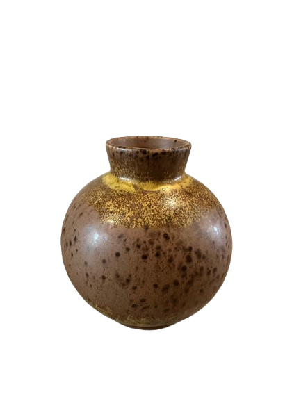 70s Ceramics Small Vase Caramel Chocolate - HK Living-1