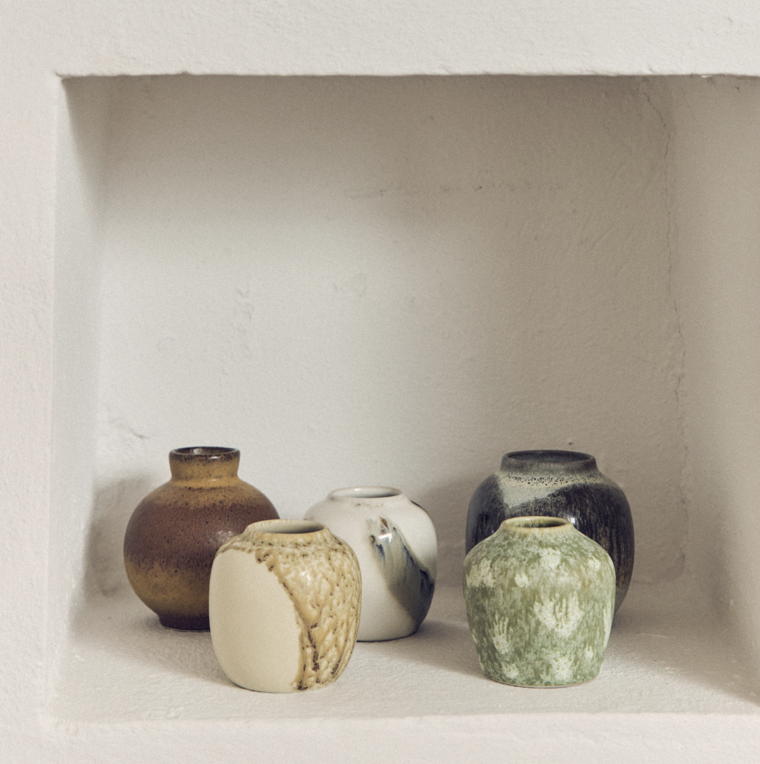 70s Ceramics mall Vase Powder Rose - HK Living-4