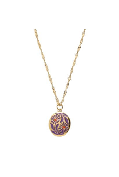 Necklace Gold Nomads Purple Flower