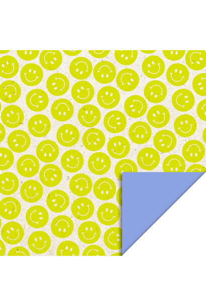 Copy of Dubbelzijdig Inpakpapier - Smiley Fluor Orange
