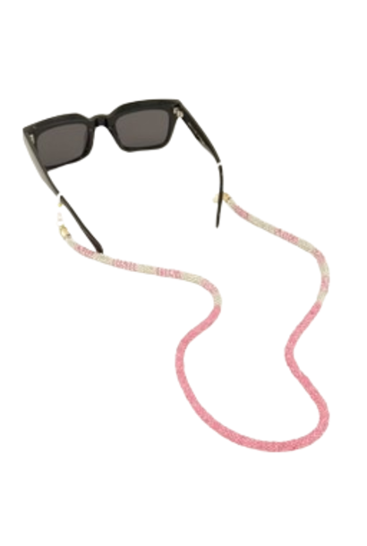 Sunglasses Cord Coloured Beads White
