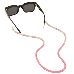 Zonnebrilkoord Gekleurde Kralen Wit - My Jewellery-1