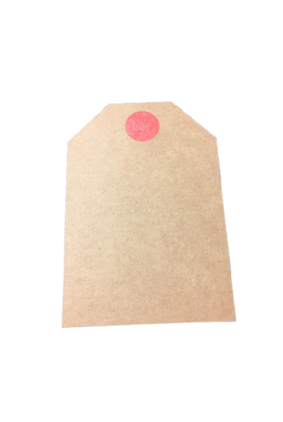 Cadeaulabel Bruin Met Rood Gaatje