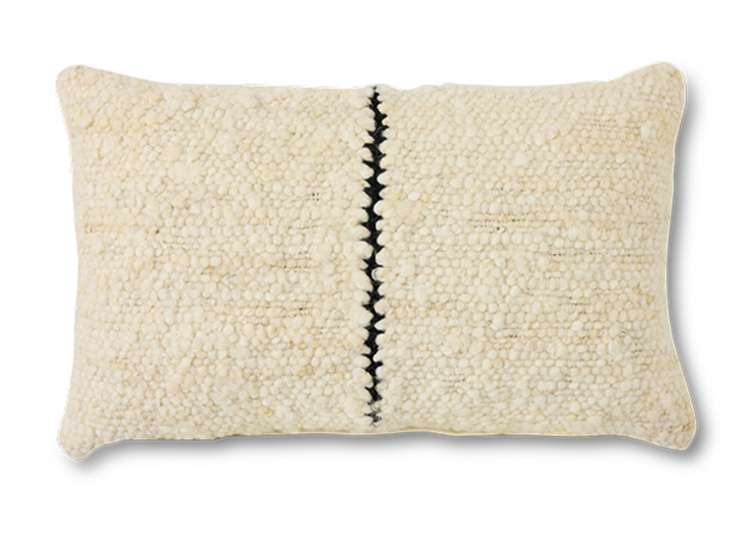 Natural Wool Striped Kussen - HK Living-1