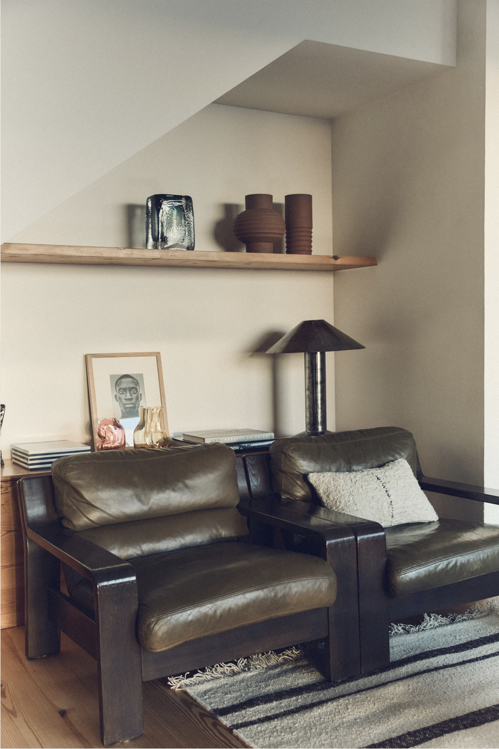 Natural Wool Striped Kussen - HK Living-3