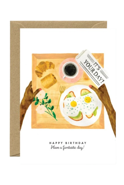 Wenskaart Happy Birthday Ontbijt