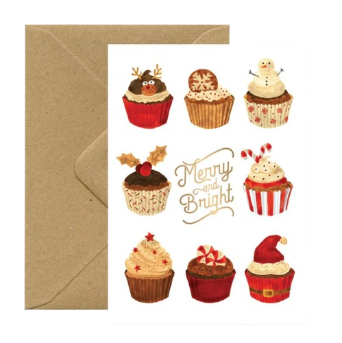 Wenskaart Kerst Cupcakes-1