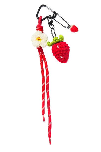 Keychain Strawberry and Flower-1