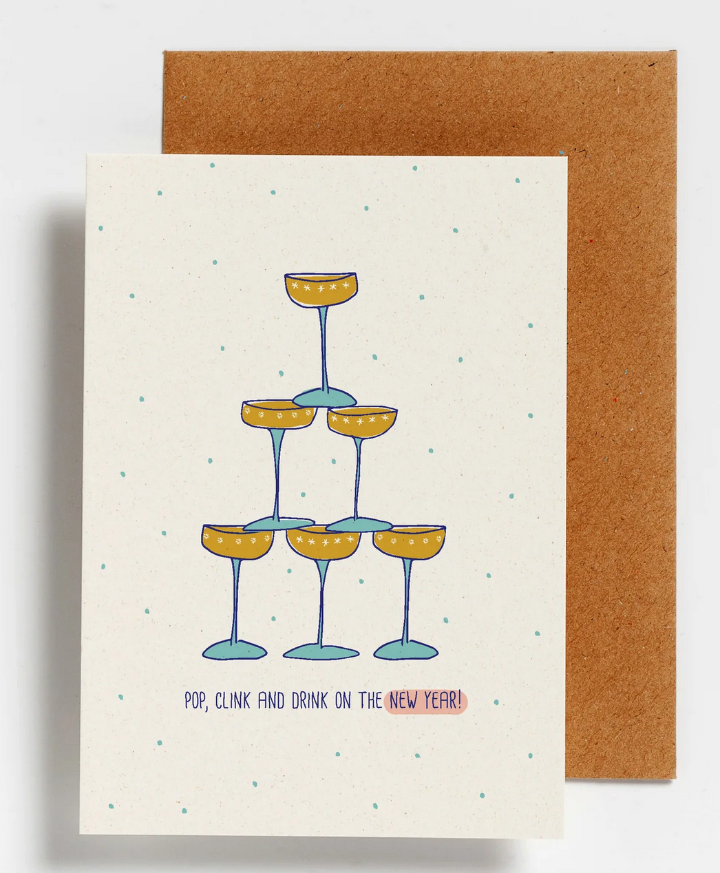 Wenskaart - Pop, Clink And Drink On The New Year-1