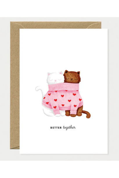 Wenskaart Better Together Cats