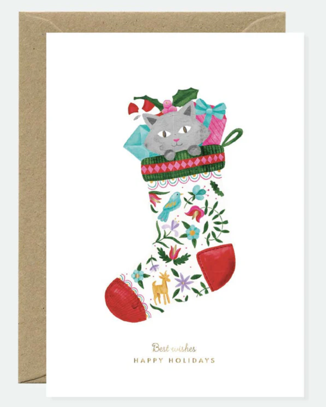 Wenskaart Kat In Sok-1