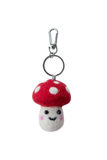 Mushroom Felt Keyring