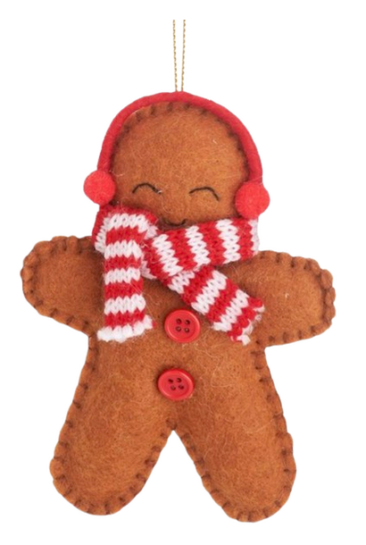 Kerstornament Ginger Bread Mannetje Met Sjaal