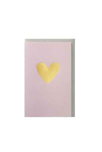 Wenskaart Goud Hart Lila