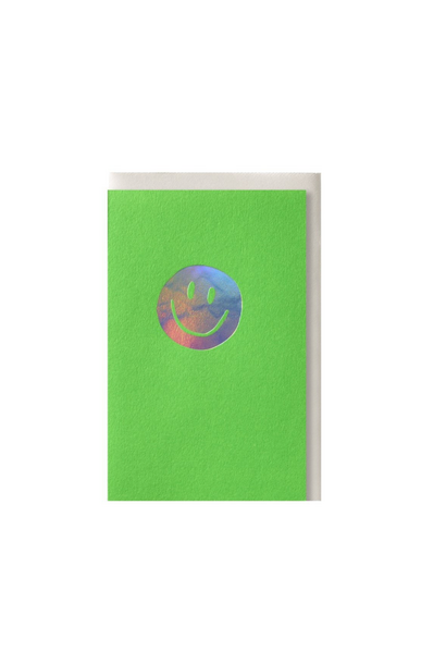 Wenskaart Smiley Fluogroen