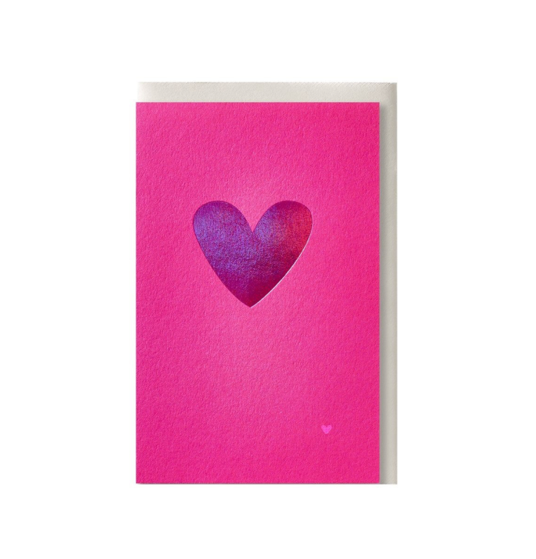 Wenskaart Hart Fluo Roze-1