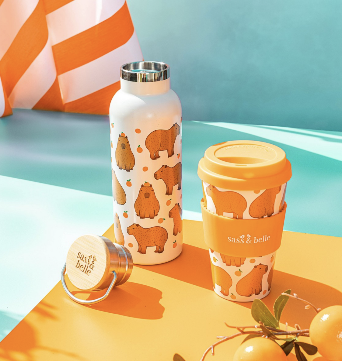 Capybara Water Bottle - Sass & Belle-2