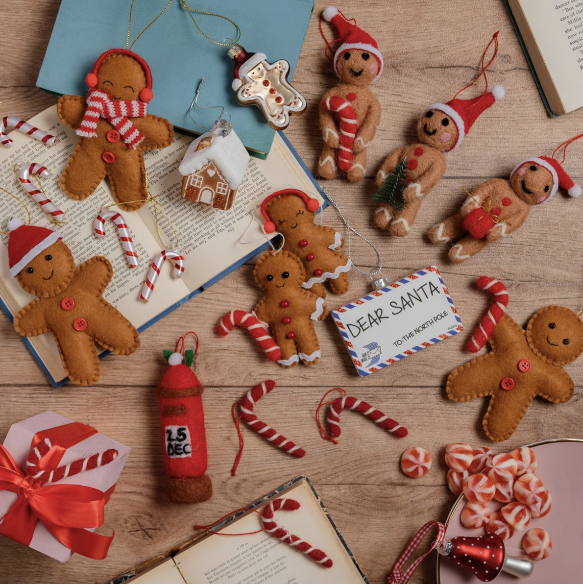 Kerstornament Ginger Bread Mannetje Met Kerstmuts-2