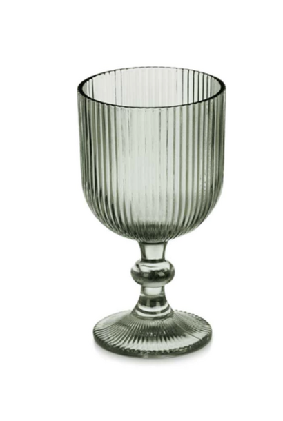 Water Glass Green Striped