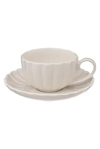 Porcelain Mug With Saucer White