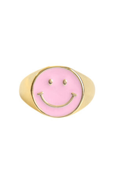 Ring Smiley Gold Pink