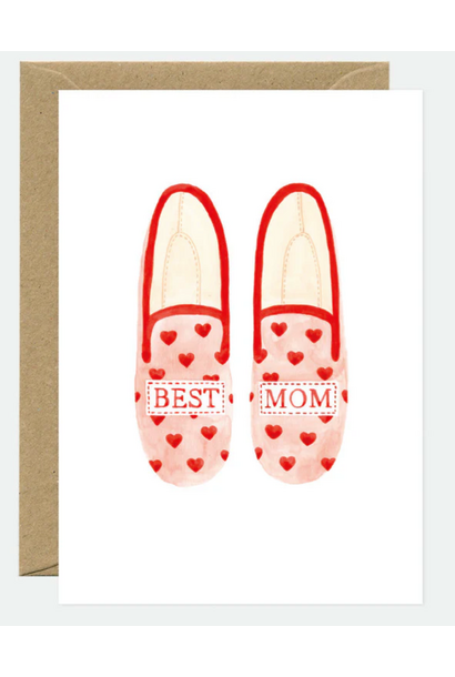 Wenskaart Best Mom Slippers
