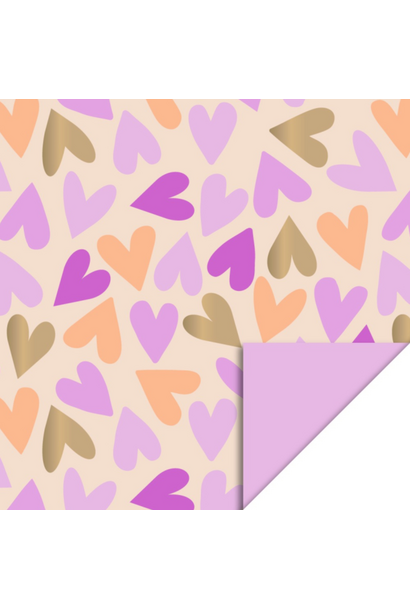 Copy of Dubbelzijdig Inpakpapier - Stripe Chalk Chocolate - Pink